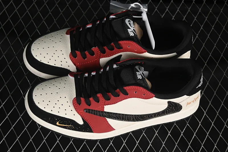 All categories Air Jordan Jordan series basketball shoes Air Jordan 1 Low High-end customized low-top sneakers Travis Scott x Fragment Design x Air Jordan 1 Low OG SP AJ1 FOG joint splicing burgundy low-top cultural casual sneakers LD2025-012